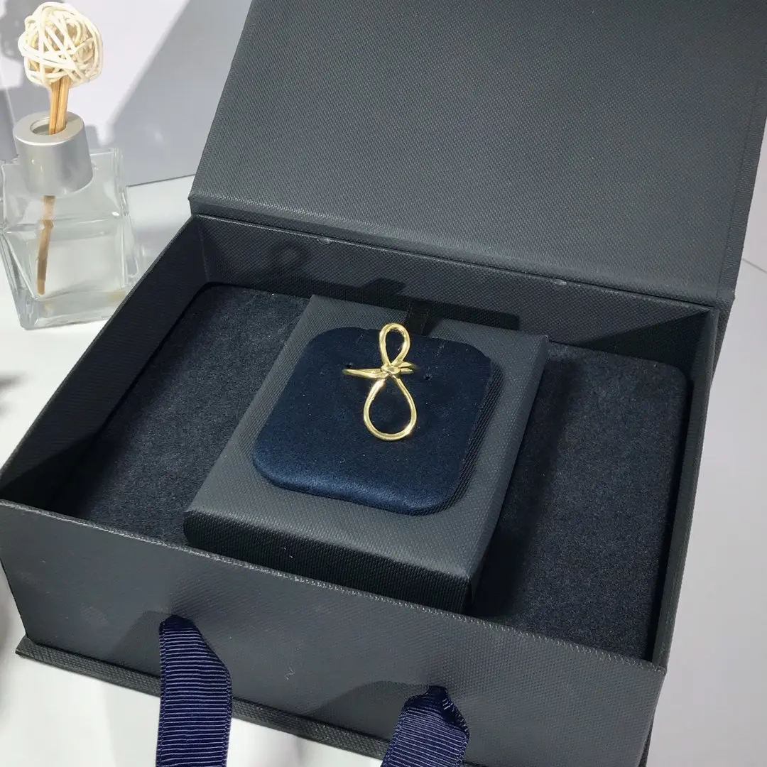 Модный Шарм Посеребренная копия 1:1 Желтый Серебряный Узел Toi Et Moi кольцо для