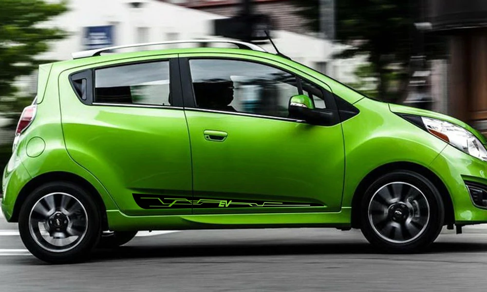 2 шт. для Chevrolet Spark автомобильные боковые наклейки на дверь авто Спортивная графика виниловая пленка наклейки автомобильный Стайлинг автомобильные принадлежности для тюнинга