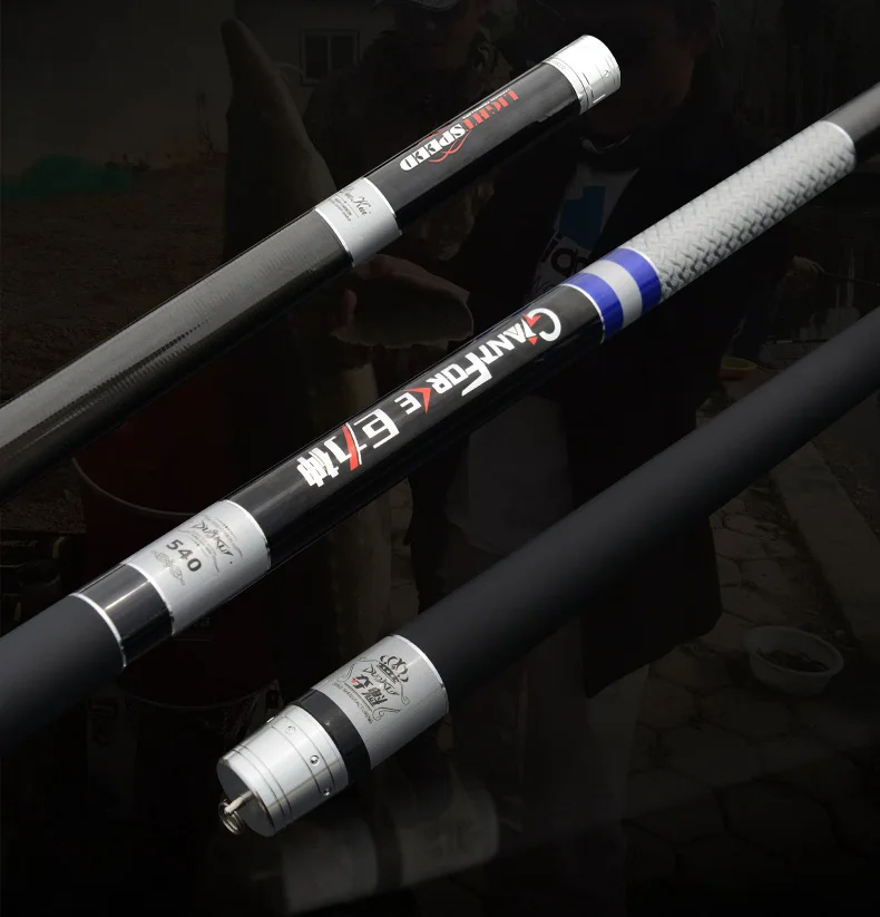 

10H big kill device fishing rod 60T 9 layers carbon superhard Taiwan fishing pole big fish 3.6m-8.1m dragging weight 5 -12Kg