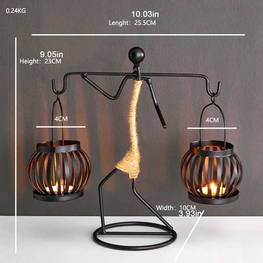 

New Home Decoration Accessory Creative Candle Holder Iron Kitchen Restaurant Romantic Candlestick Christmas Halloween Bar Party
