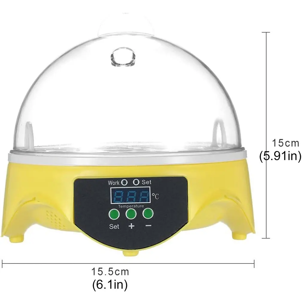 

Small Intelligent Digital 7 Eggs Incubator Brooding Machine Thermostatic Chicken Eggs Semi-automatic Eggs Incubator