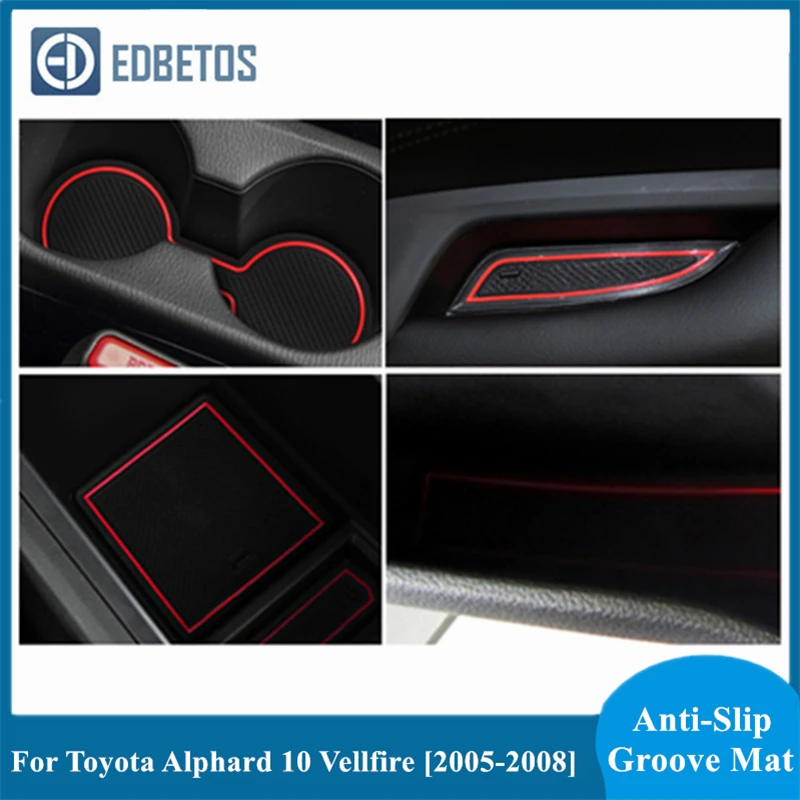

For Toyota Alphard 10 Vellfire 10AH 2005 2006 2007 2008 Gate Slot Pad For Interior Accessories Mat Cup Door Groove Mat