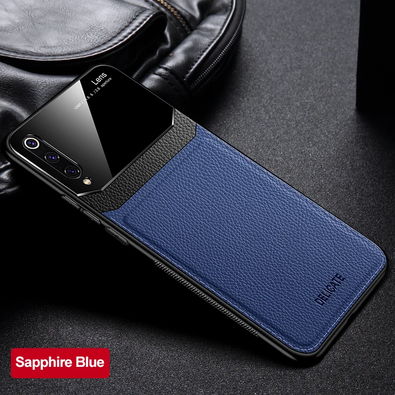 blue Для Xiaomi mi 8 9 Pro Чехол для mi 8 Lite чехол для mi 9se Max 2 3 CC9 Pro акриловое стекло анти-падение из искусственной кожи чехол - Цвет: blue