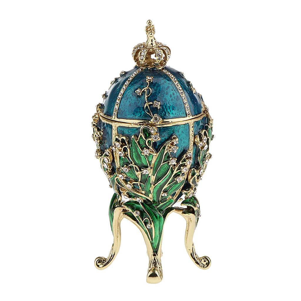 

MagiDeal Egg Shape Trinkets Box Decorated Rhinestone Wedding
