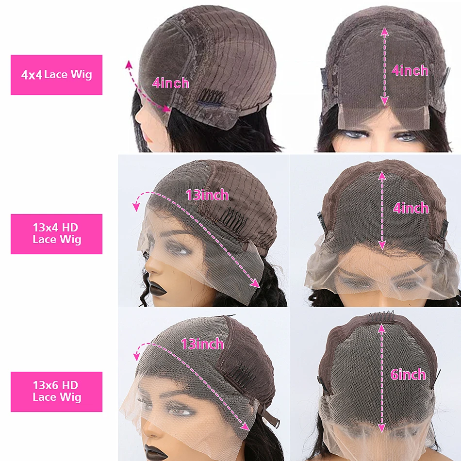 Бразильский Свободный парик с глубокой волной 13x4 на сетке спереди вьющиеся