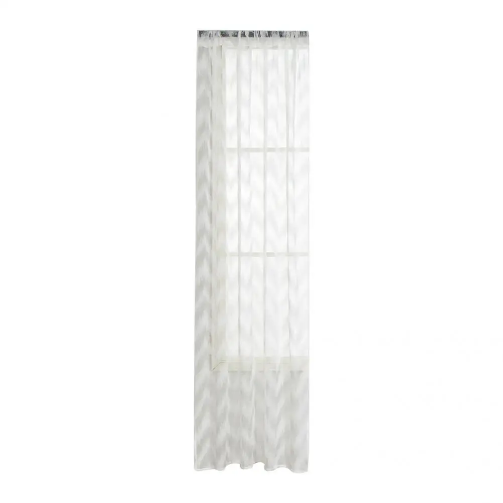 

White Practical Vertical Long Translucent Curtain Elegant Blackout Curtain Soft for Living Room