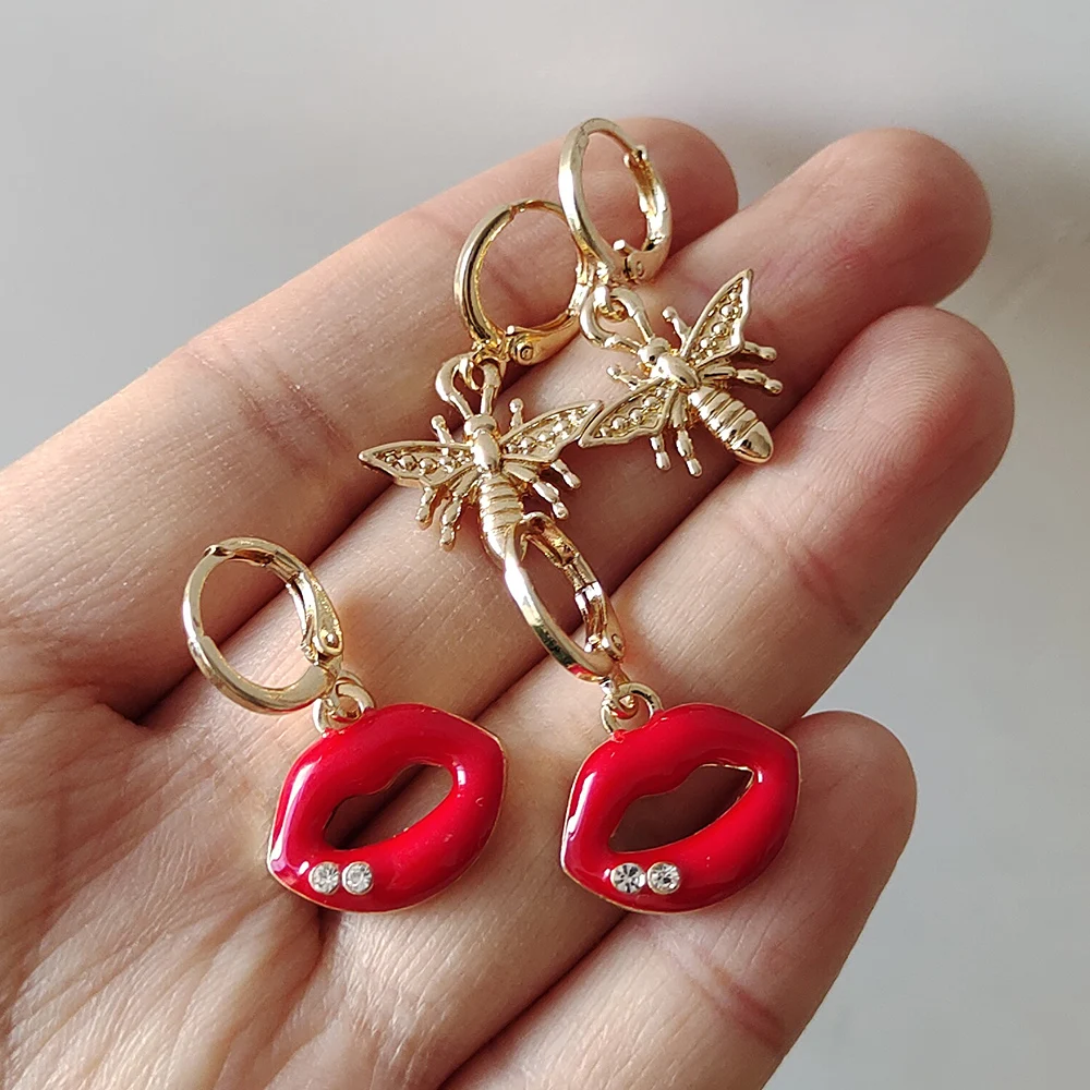 Милые серьги ZX с подвесками в виде медведя когтя бабочки пчелы модные маленькие