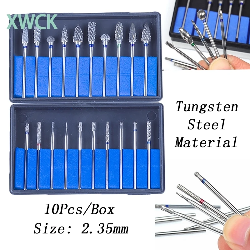 

2Box/20pcs Dental Tungsten Steel Burs Drills Nitrate 2.35mm Dental Lab Titanium Nitrate Carbide Burs Dentistry 2.35 Polisher