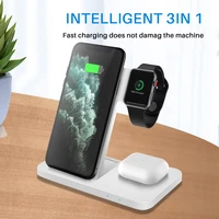 15w 3 in 1 qi wireless charger stand for iphone 11 xs xr x 8 airpods pro charge dock station for apple watch iwatch 5 4 3 2