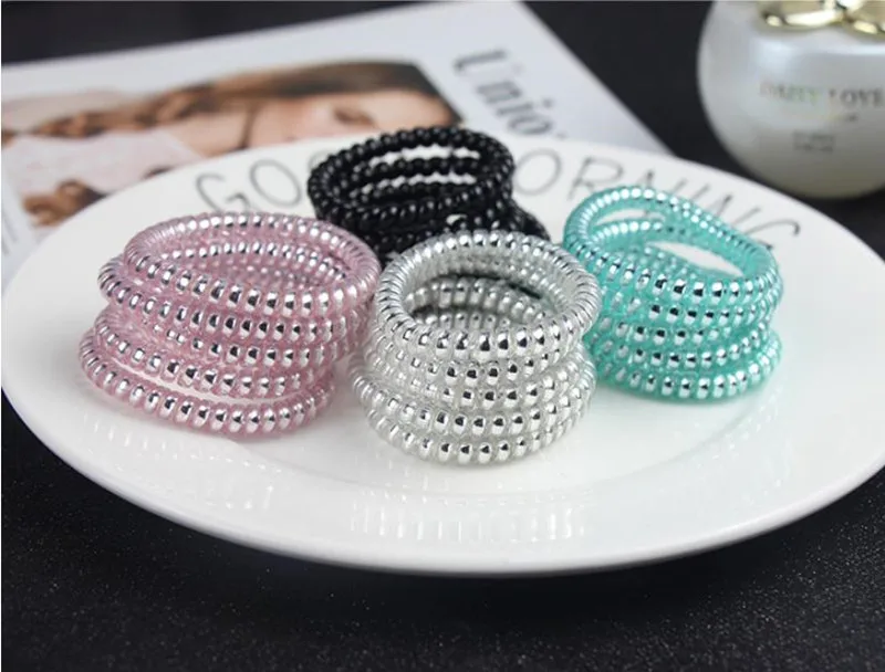 100 шт. смешанный эластичный прозрачный телефонный провод Волосы Резинки из