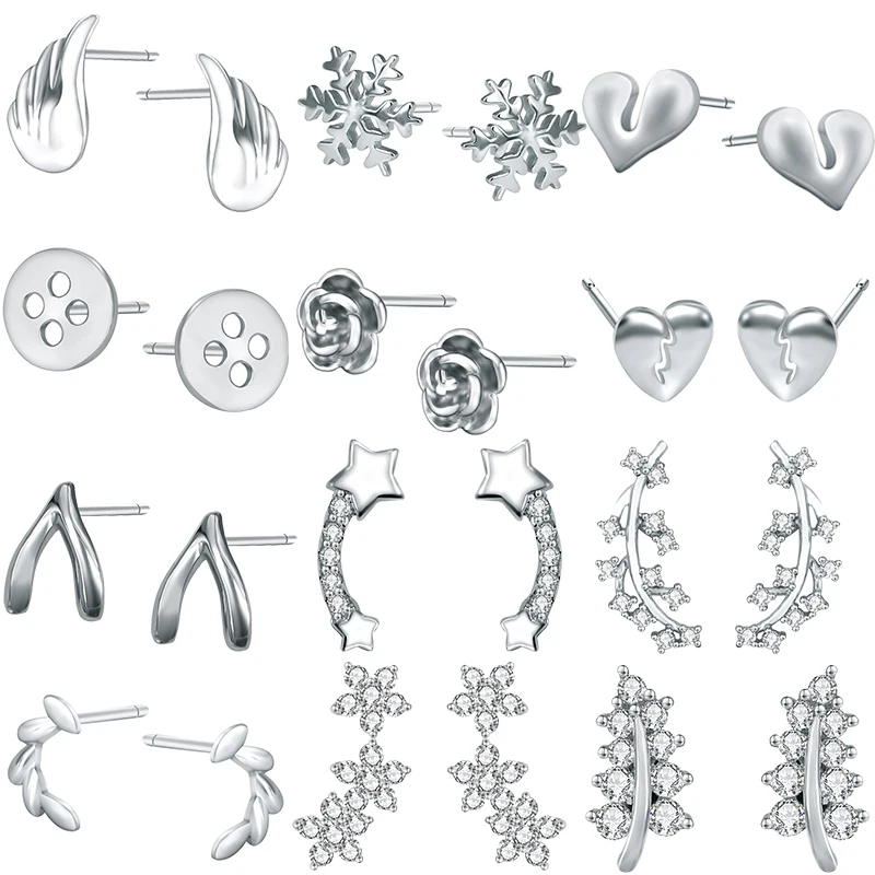 

1 пара, женские серьги-гвоздики из серебра 925 пробы