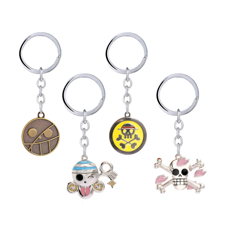 Новый аниме цельный брелок мультфильм Эмаль Обезьяна D Луффи Брук металлическая