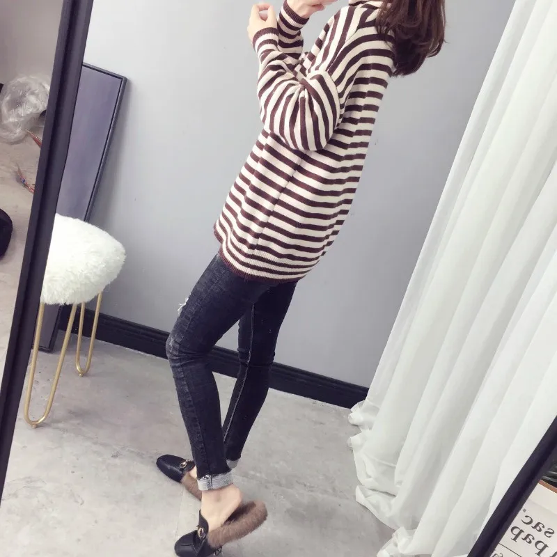 

Fashion Striped Pull Femme Hiver 2019 Autumn Women Sweater Pullovers Short Knitted Tops Jumper Lady Plus Size 3XL Knitwear M276