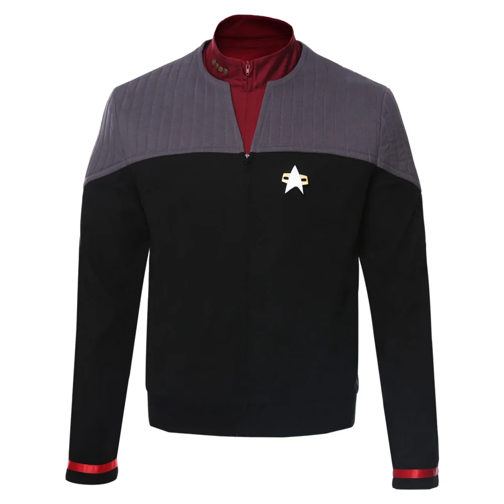 

Jean-Luc Picard Costume Generations Vest Shirt Coat Jacket Tops Adult Men Autumn Uniform Outfits