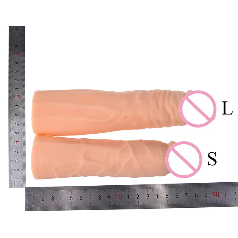 Супер мягкий реалистичный большой Мужской пенис для мужчин расширитель рукава