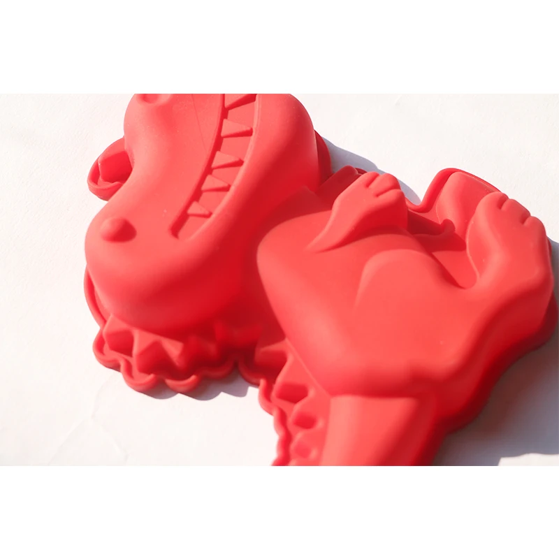 

Dinosaur Silicone Molds Cake Decorating Tools Soap Jelly Moulds Kitchen Pastry Baking Tool DIY Large Cute Dino Molds red