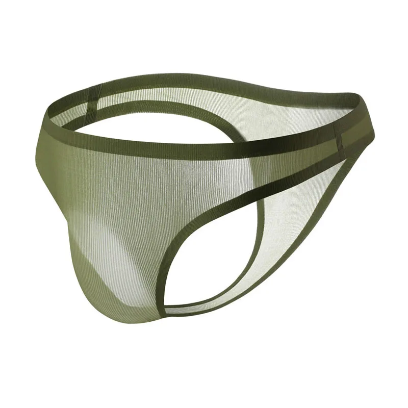 6PCS Gay Thongs Men Underwear Ultra-thin Striped Male Sexy Low Waist Seamless Breathable Men's Solid G-strings Thong Panties