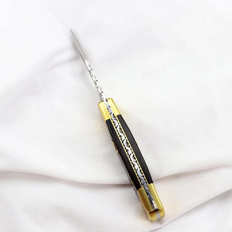 

Customized B112# folding knife 440C blade brass wooden handle outdoor hunting camping survival tactics pocket fruit knife tool