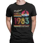 Марта 1983 на день рождения футболка для мужчин 100% хлопок в винтажном стиле, футболки с круглым вырезом футболки для девочек с коротким рукавом; Топы с принтом и 5XL 6XL Большие размеры Одежда