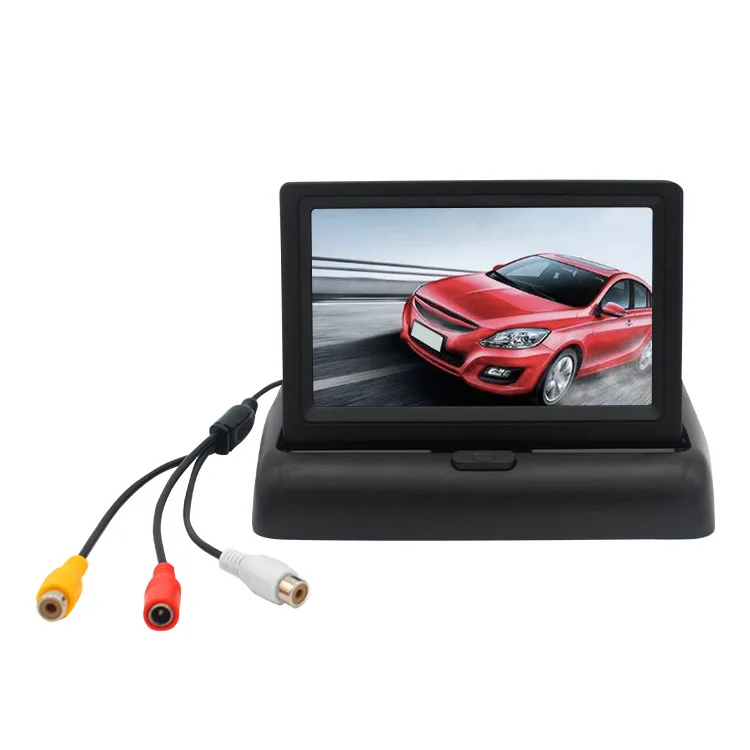 

Auto Parking istance New 4LED Night-Vision Car CCD Rear View Camera With 4.3 inch Color LCD Car Video Foldable Monitor Camera