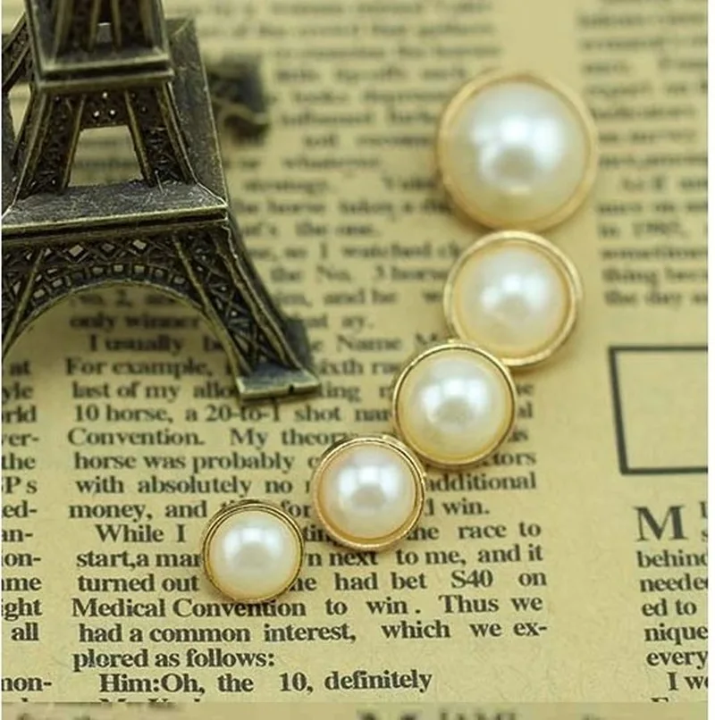 

Новинка, Высококачественная модная Металлическая пуговица с жемчужинами, 5 цветов, 11-25 мм, Очаровательная Женская пуговица для свитера