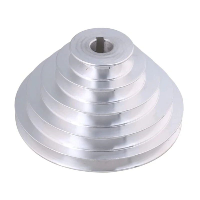 

19mm Bore 54mm-150mm Outter Dia Aluminum 5 Slot a Type V-Shaped Pagoda Pulley 5 Step Pulley Belt 12.7mm Belt Width