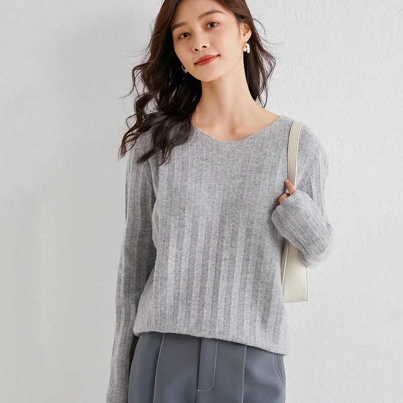 

adohon 2021 woman winter 100% Cashmere sweaters and autumn knitted Pullovers High Quality Warm Female thickening V-neck