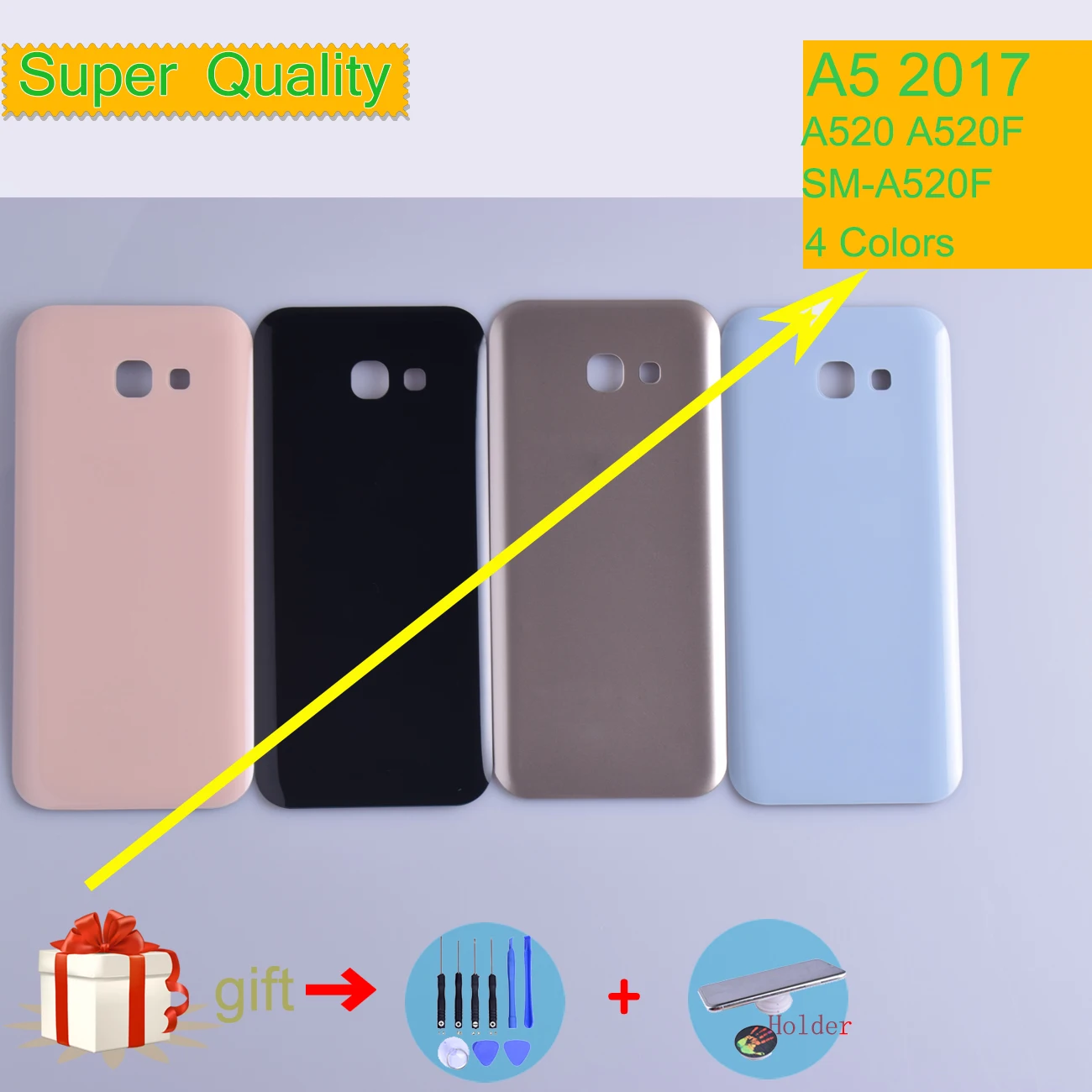 Для Samsung Galaxy A5 A520 A520F SM-A520F корпус крышка батареи задняя крышка чехол задняя дверь шасси A5 замена корпуса