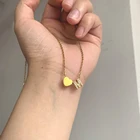 Простое Ожерелье с маленькими буквами имени и подвеской в форме сердца, модная цепочка из нержавеющей стали с кулоном в форме буквы инициала, золотого цвета с кубическим цирконием