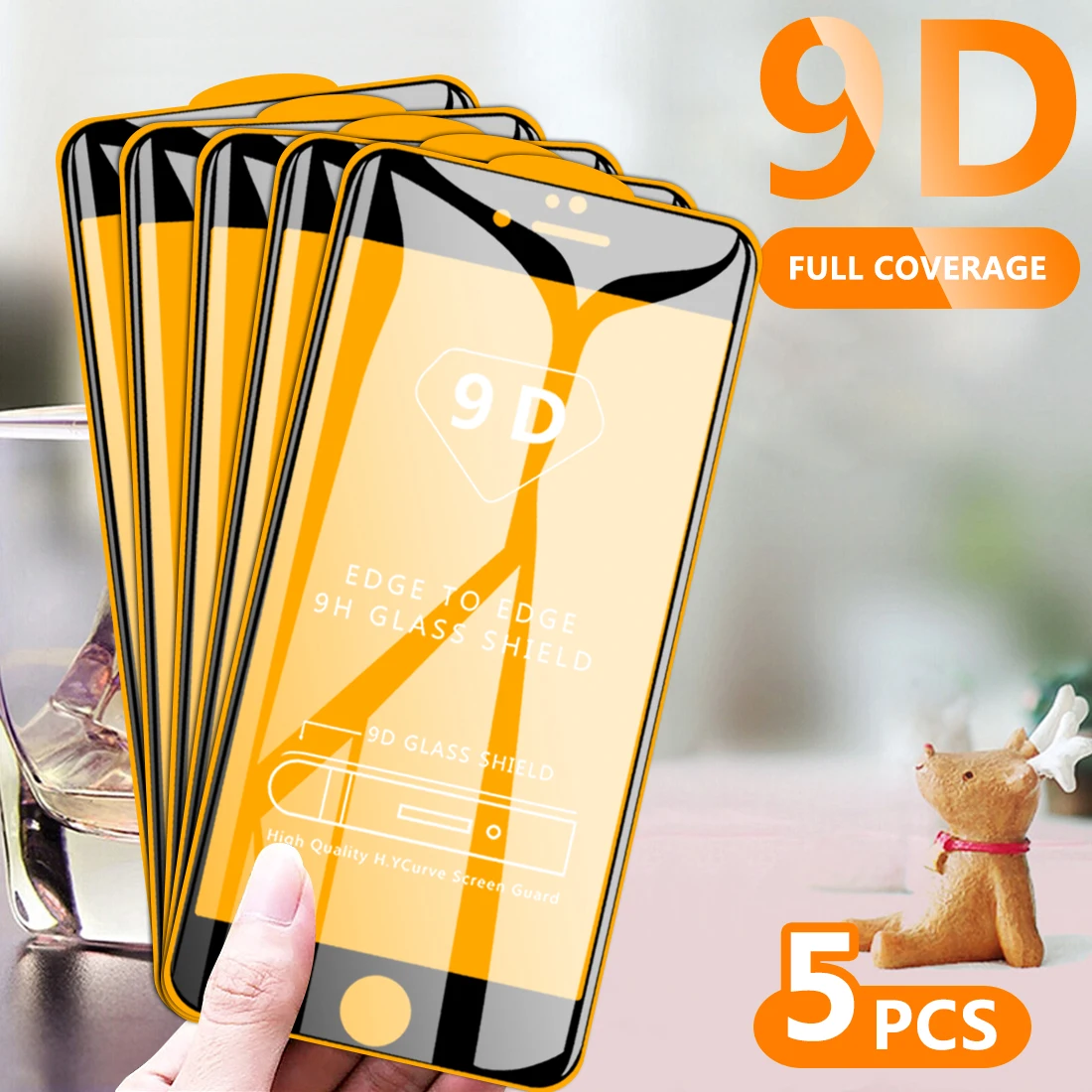 5 шт. 9D Защитное стекло для iPhone 6 6S 7 8 plus X XS на iphone XR MAX 11 защита экрана | Мобильные