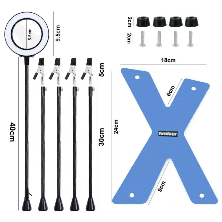 Toolour 3X лупа USB СВЕТОДИОДНЫЙ светильник для сварки третьей помощи подставка для паяльника Staion для ремонта DIY электронная печатная плата