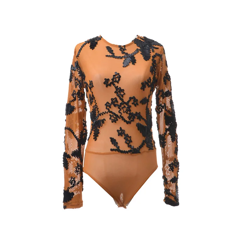 

Mesh Jazz Dance Clothes For Women Sexy Pole Dance Wear Stage Costume Hip Hop Dance Bodysuit Nightclub Outfits JL1686