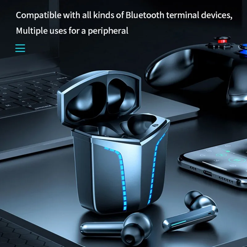 

Bluetooth Headset TWS Double Ear-in Games Earbuds Electricity Headphones Wireless Bluetooth Color Upgrade Version Earphone