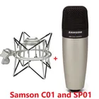 Конденсаторный микрофон SAMSON C01 и амортизирующее крепление SP01 для записи вокала, акустических инструментов и барабанного микрофона, 100% оригинал