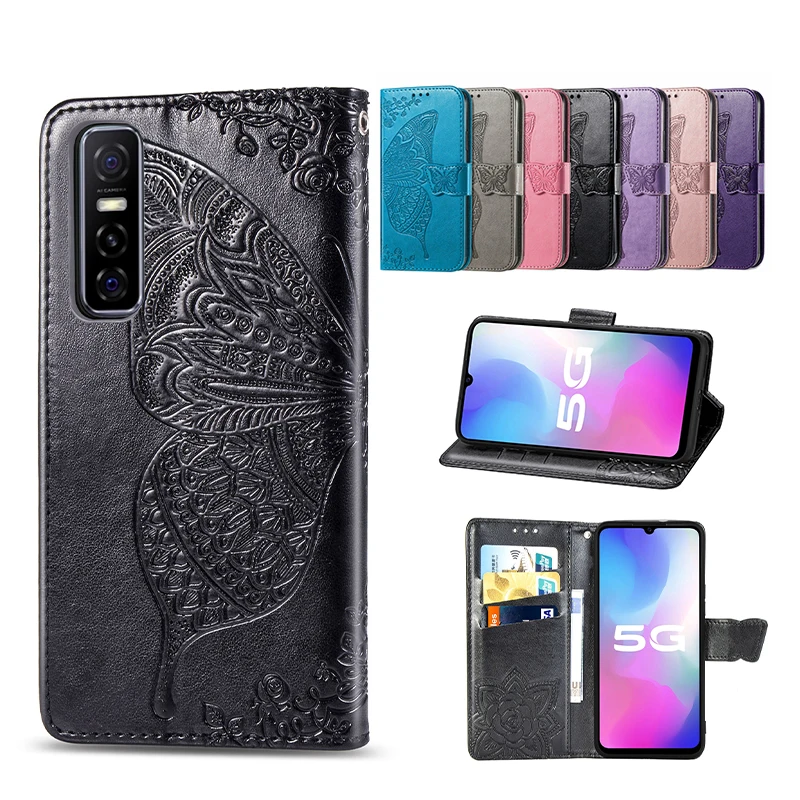 

Luxury Embossed Leather Case For VIVO Y73S Y70 Y52S Y50 Y31S Y30 Y20 Y19 Y17 Y15 Y7S Y5S Y3 S9E S1 U3 With Card Pocket Cases