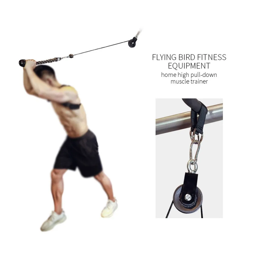 

Fitness DIY Pulley Cable Machine Equipment Biceps Triceps Arm Strength Training Equipment High Drop Down DIY 360-degree Rotation