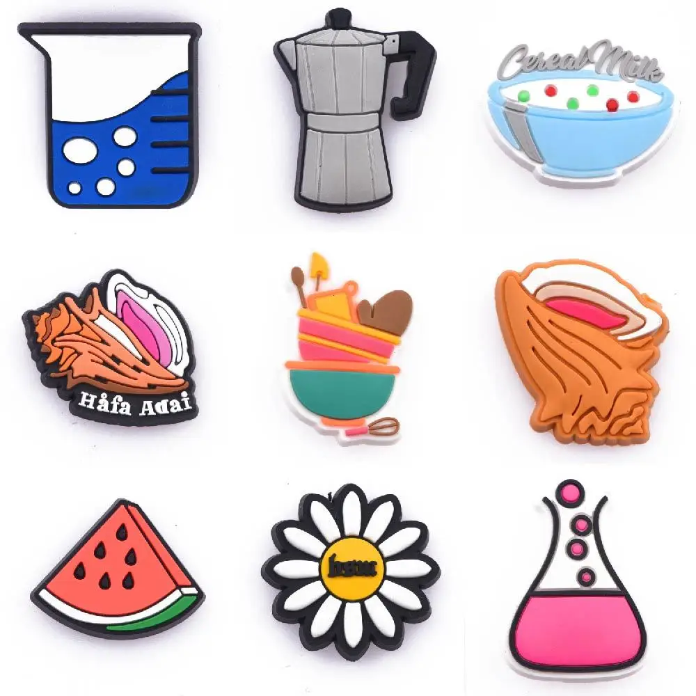 New Designer 1 Pcs PVC Croc Shoe Charms Kid's Cartoon Dogs Shoes Decorations Toys Bird Bracelet Accessories Watermelon Flower