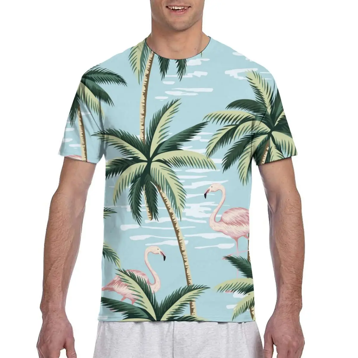 Новое поступление популярная тропическая Винтажная футболка с розовыми