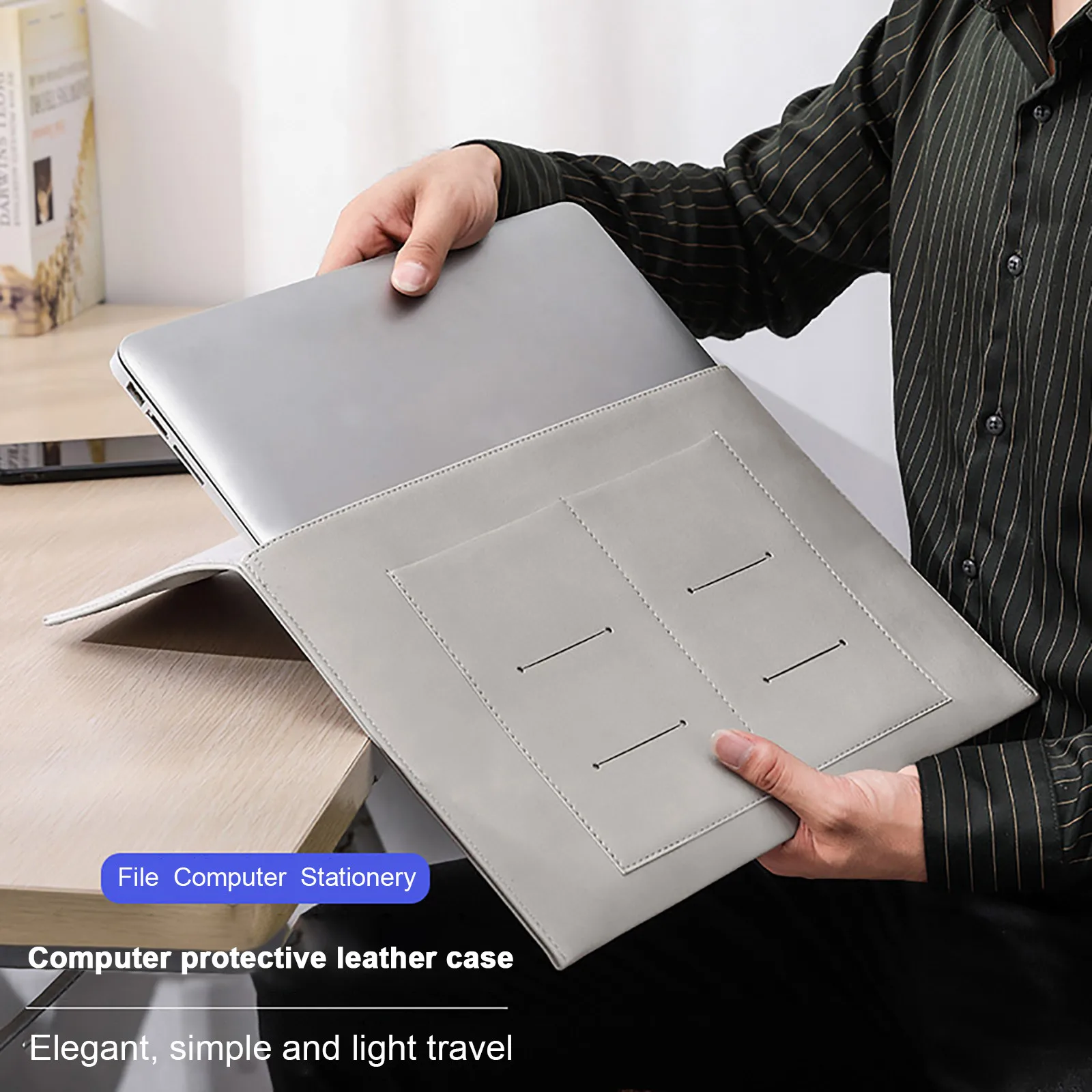 

Laptop Bag. Leather Surface, Inner Liner Frosted.Simple atmosphere Fashion computer bag For Tablets Up To 18.3 Inches