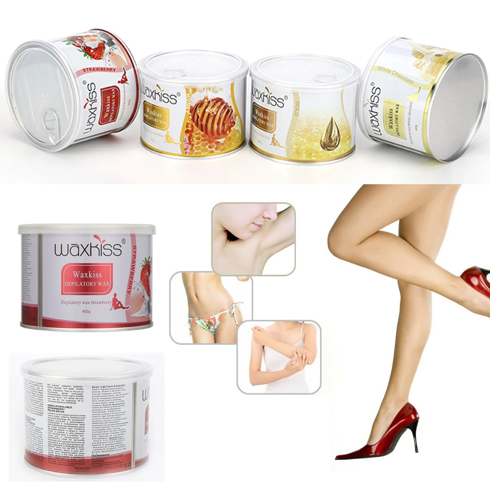 

400g/can Professional Soft Warm Depilatory Wax Canned depilatory wax Hard Wax Hair Removal Beans Hot Film Body SPA Bikini