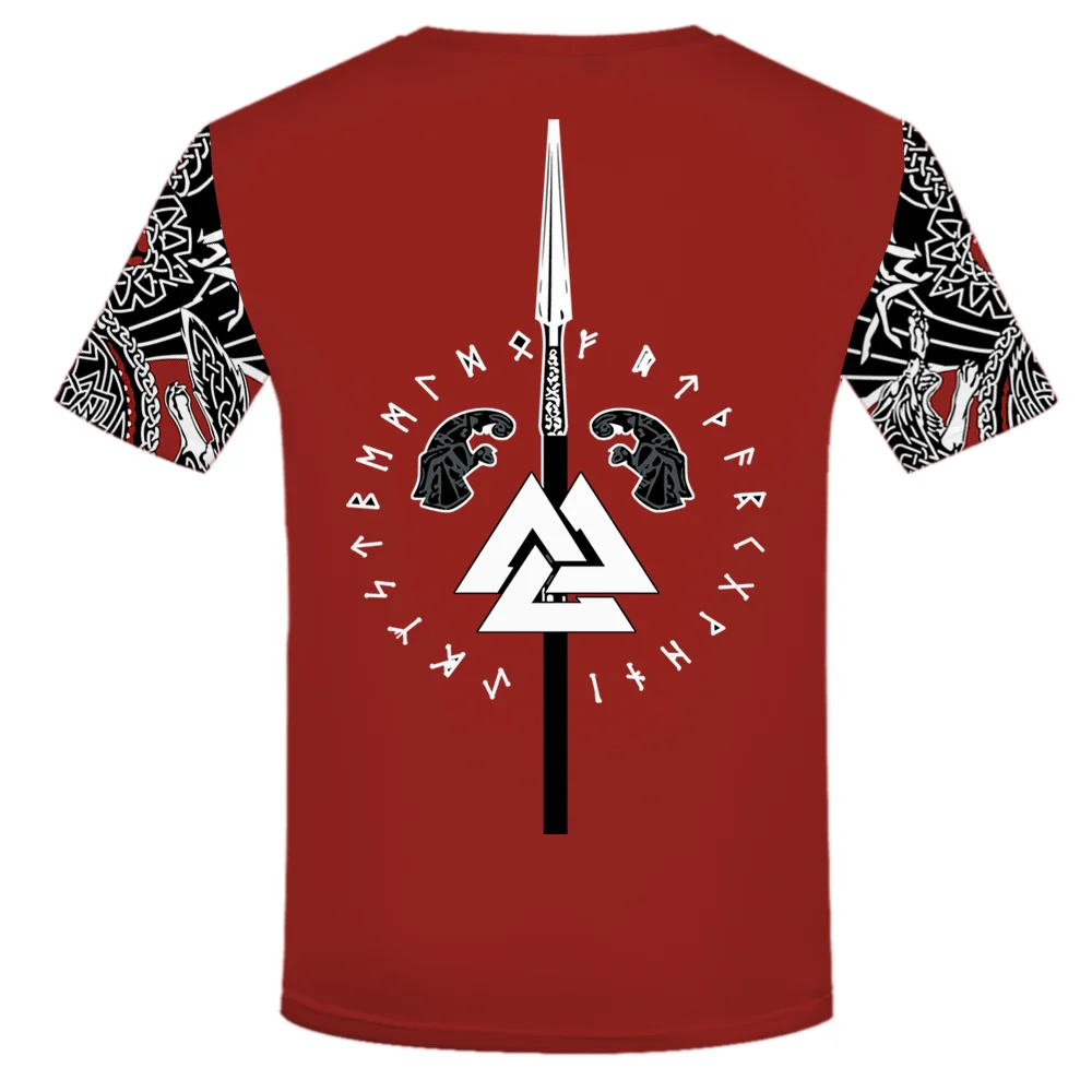 Новинка 2021 модные футболки унисекс с рисунком викингов символов тату воинов