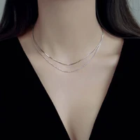real 925 sterling silver double layered choker necklaces new arrival dainty necklace fine jewelry for women