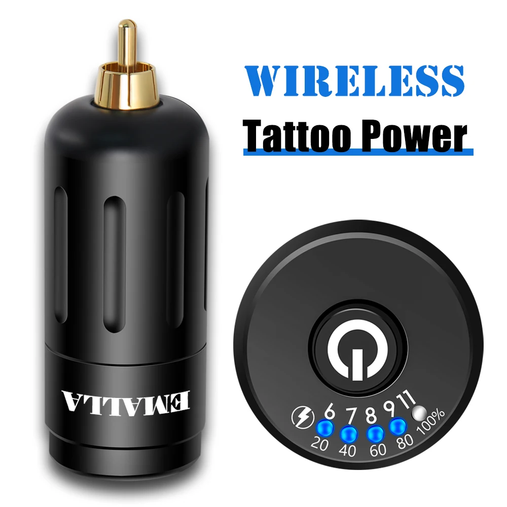 Wireless Tattoo Power Supply Rechargeable RCA Connector Tatoo Power Bank For Rotary Tattoo Machine Pen