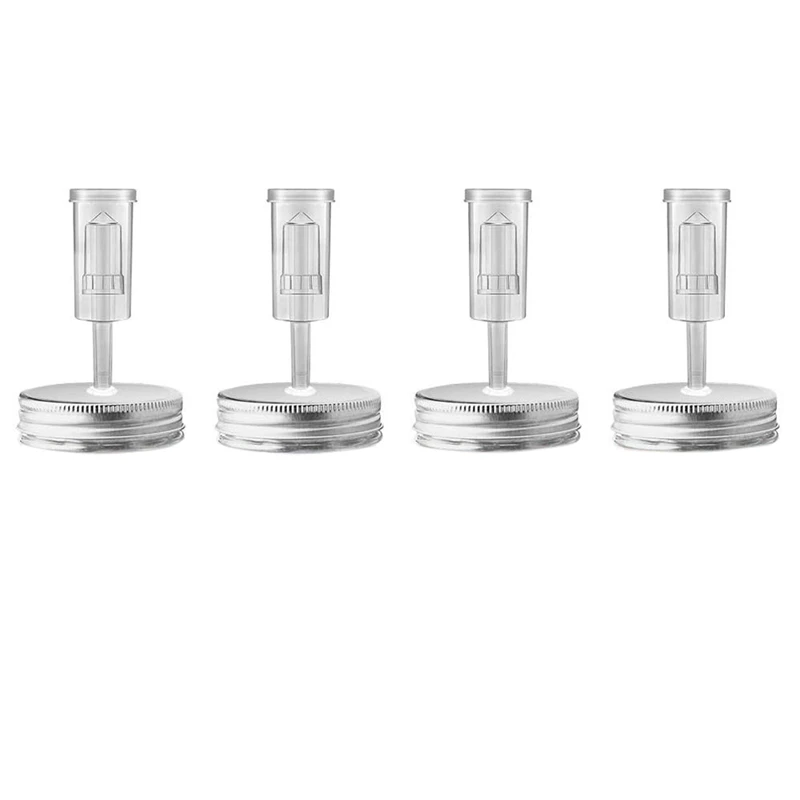 

Fermentation Kit - 4Pcs Metal Fermenting Lids with Airlocks for Mason Jars Ferments Such As Kimchi