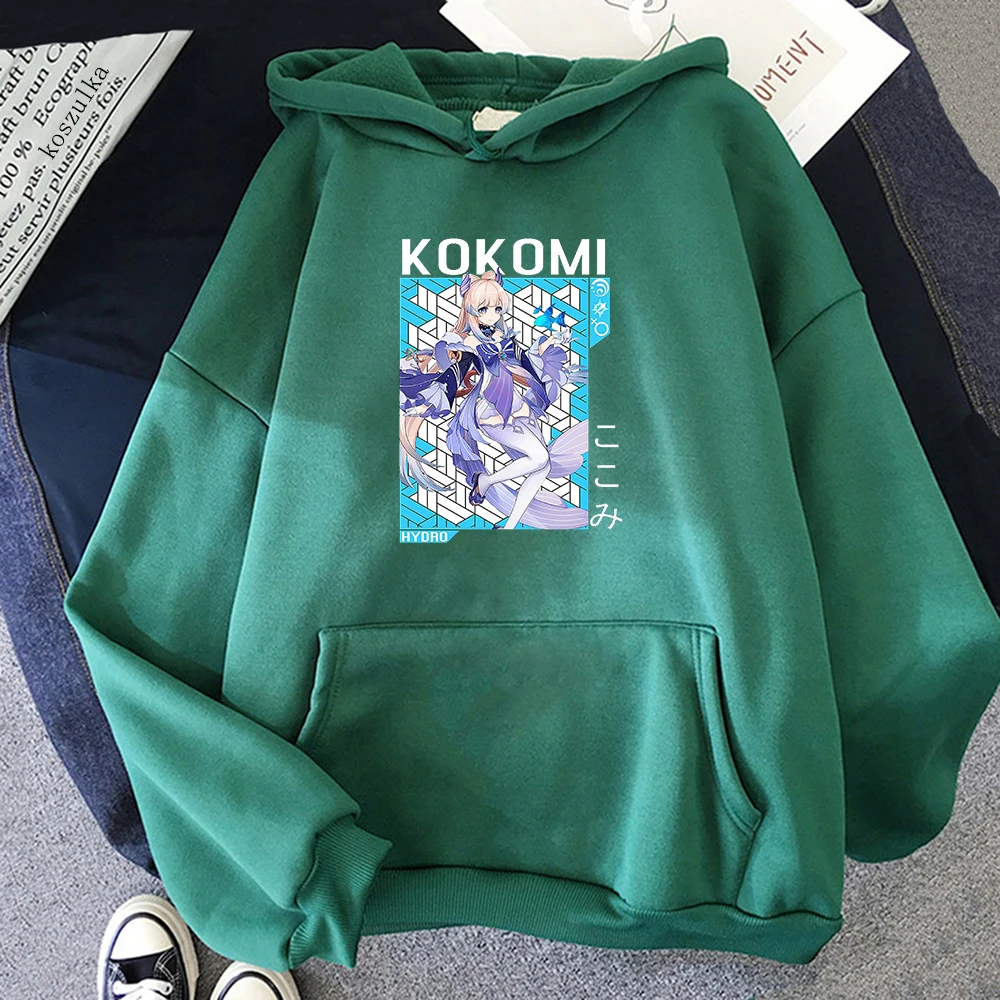 

Hot Anime Sangonomiya Kokomi Hoodie Women Manga Harajuku kawaii Genshin impact Hoodies Women Sweatshirts Pullover Genshin Hoody