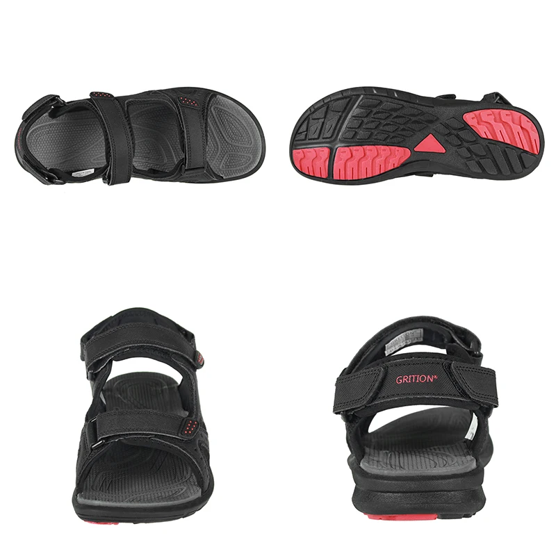 GRITION/мужские сандалии Летняя уличная мужская пляжная обувь на плоской подошве
