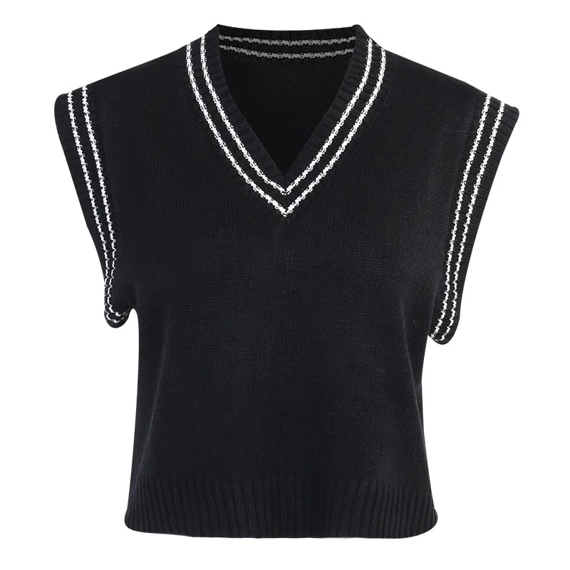 

YHLZBNH Fall Warm Women Sweater Knitting Vest Causal Elastic Party V-Neck Loose Sleeveless Short Waistcoat Casual Outwear