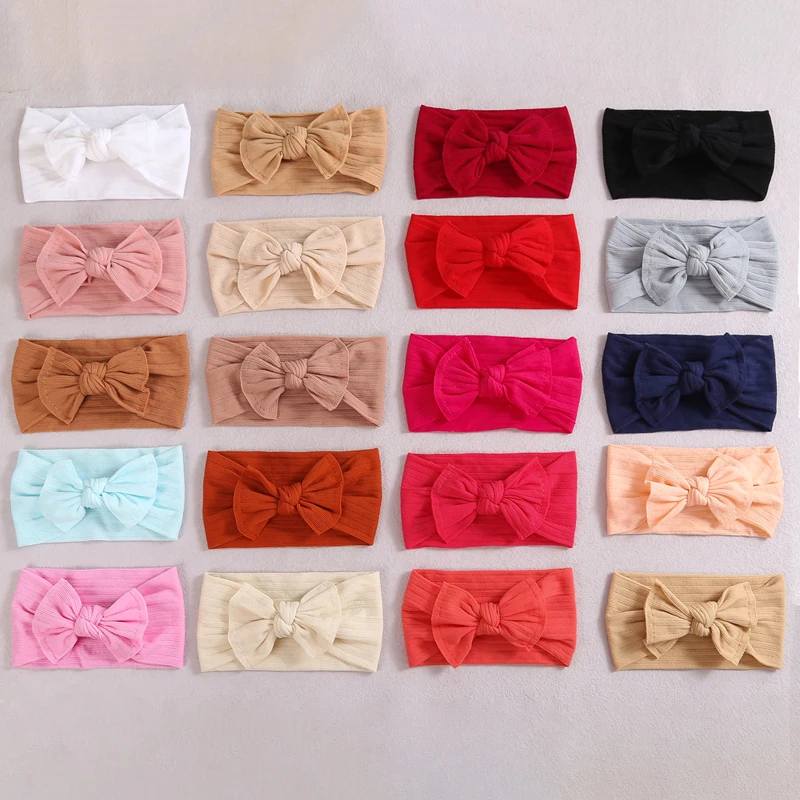 Turbante para beb&eacute; y ni&ntilde;a, diademas con lazo para ni&ntilde;os, accesorios de nudo, bandas el&aacute;sticas para el pelo, diadema hueca para foto de reci&eacute;n nacido-4