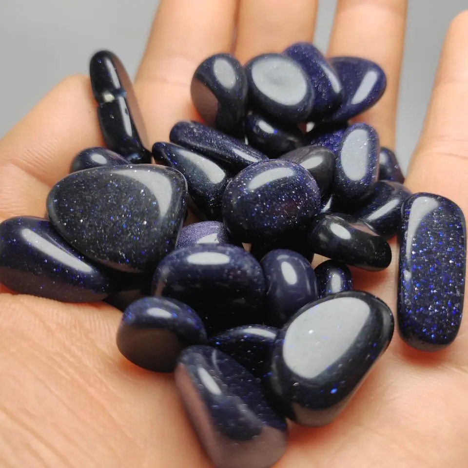 Натуральный Синий сандстоун кварцевый кристалл кристаллические чипы минералы