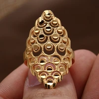24k bird feather dubai gold color rings women girls gold color ethiopian ring africa arab wedding bridal jewelry